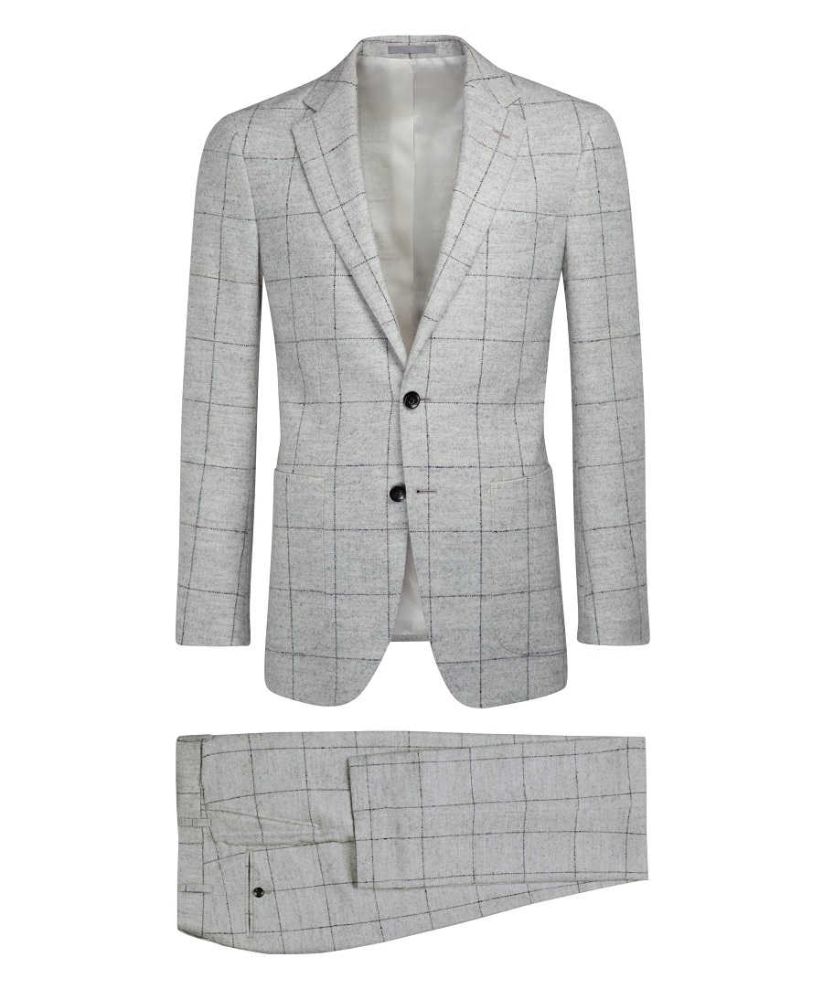 Szary garnitur Suitsupply sprawdzi się jesienią i zimą